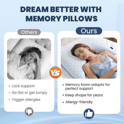 Side Sleeper Pillow, Cooling Pillow for Shoulder Support, Set of 1