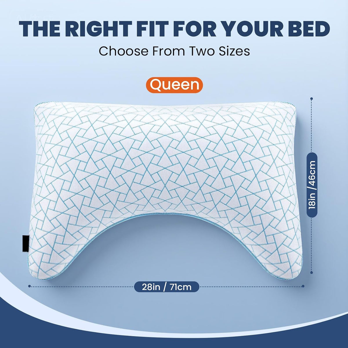 Side Sleeper Pillow, Cooling Pillow for Shoulder Support, Set of 1
