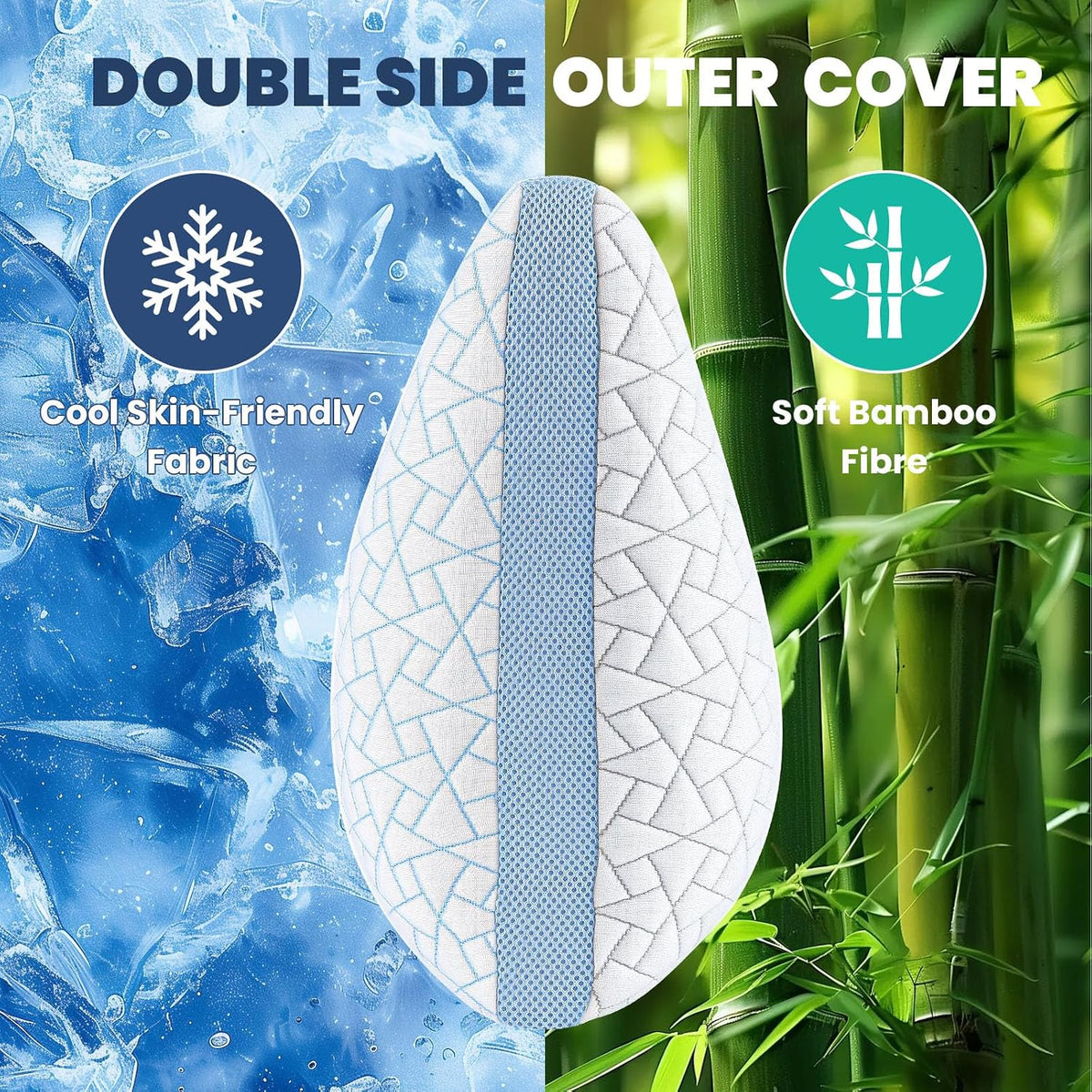 Side Sleeper Pillow, Cooling Pillow for Shoulder Support, Set of 1